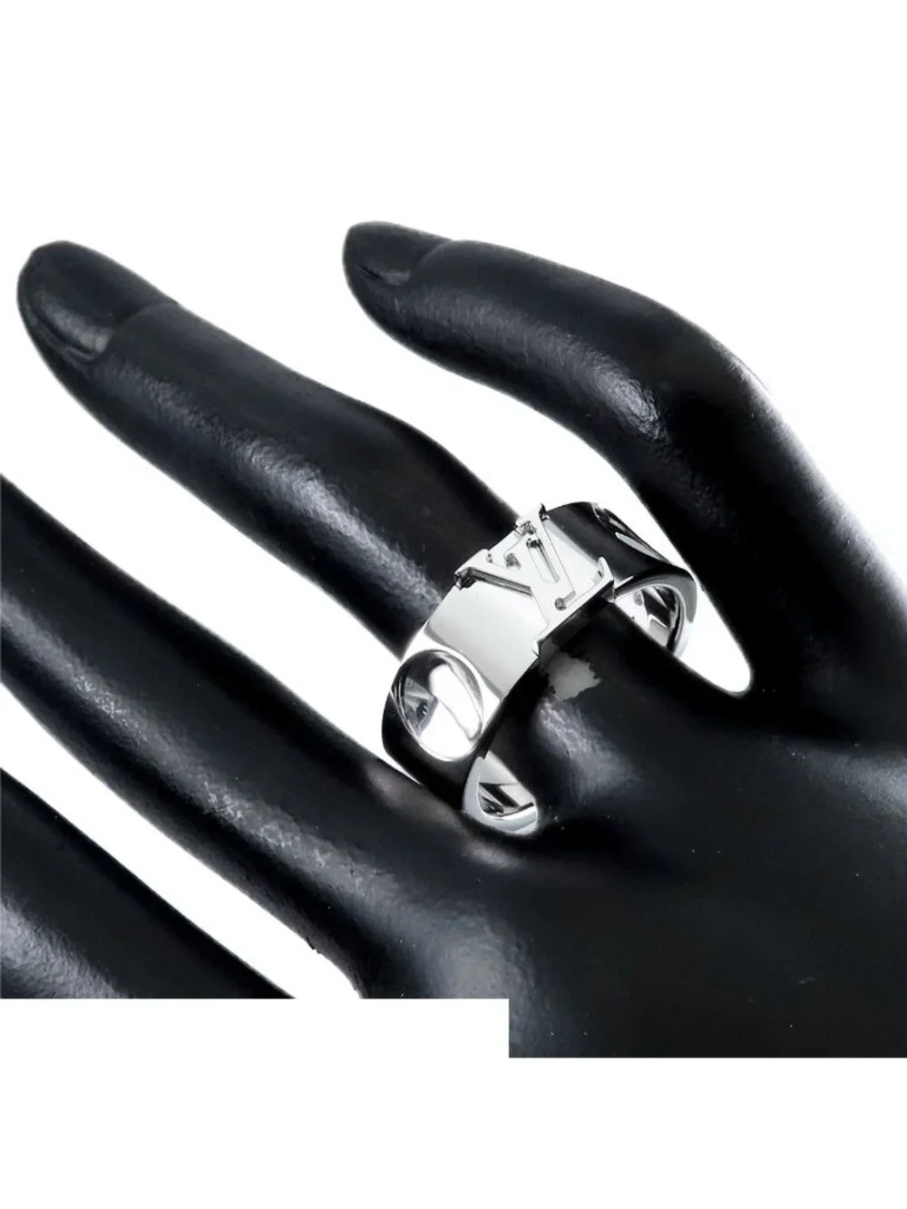 Louis Vuitton Empreinte Ring White Gold 18K Bague Large Band